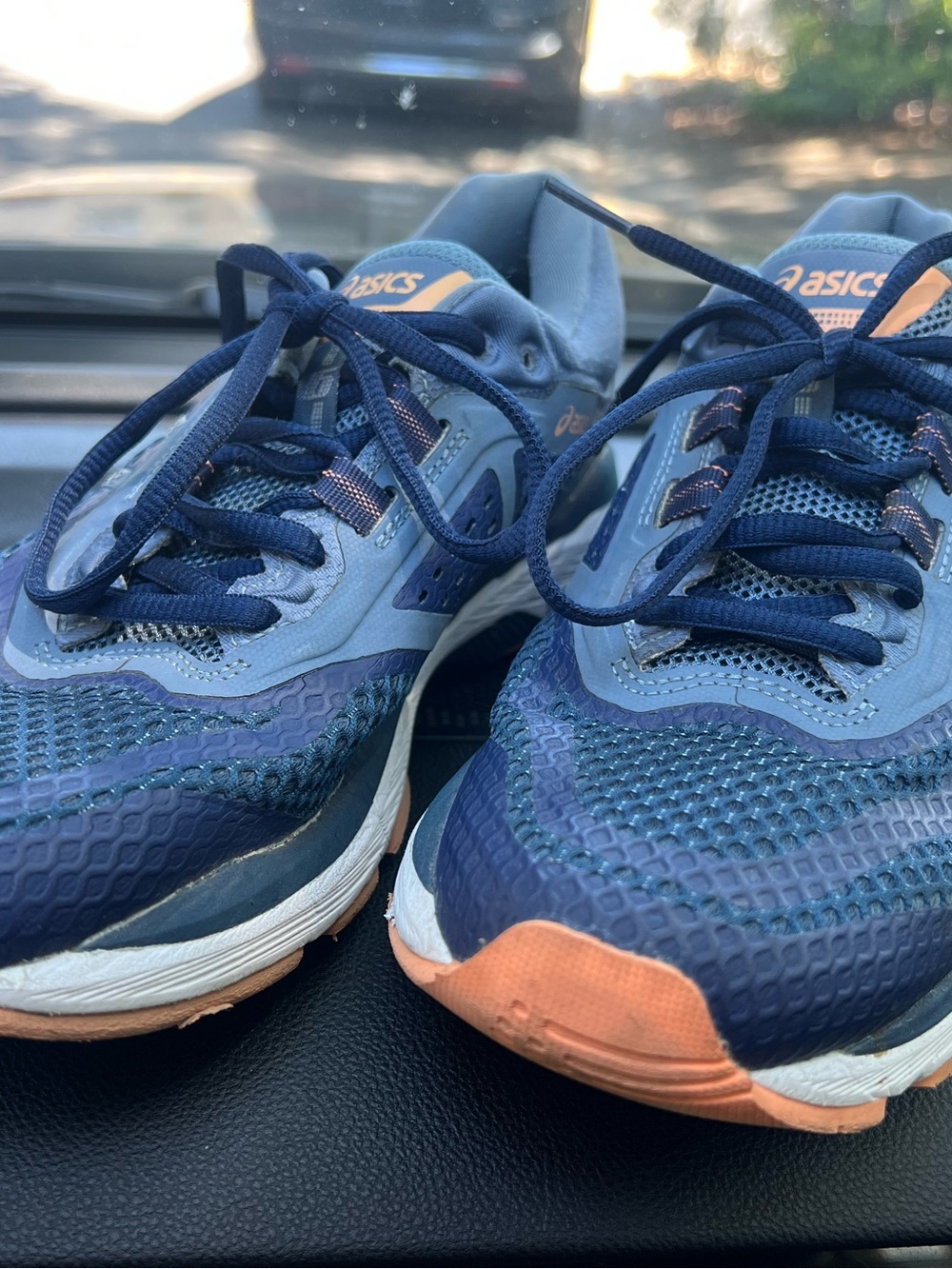 ASICS Navy & Peach Athletic Running Shoes